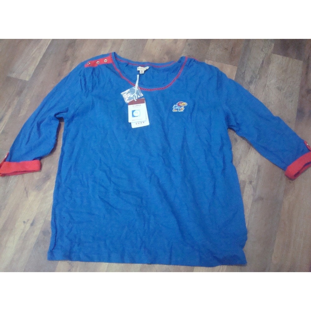WOMENS KANSAS JAYHAWKS XL  SHIRT  DEADSTOCK  VINTAGE ST1‎
